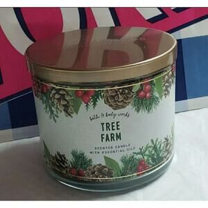 BBW Tree Farm Large 3 Wick Candle Holiday Home Fragrance Decor